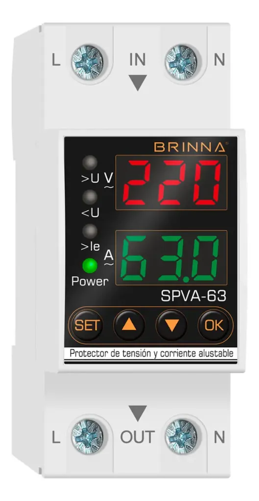 PROTECTOR DE TENSION Y MEDIDOR MONOFASICO BRINNA
