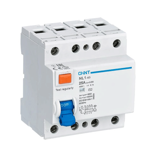 DISYUNTOR TETRAPOLAR SUPERINMUNIZADO CHINT 40A - 30mA - Clase A - 6kA