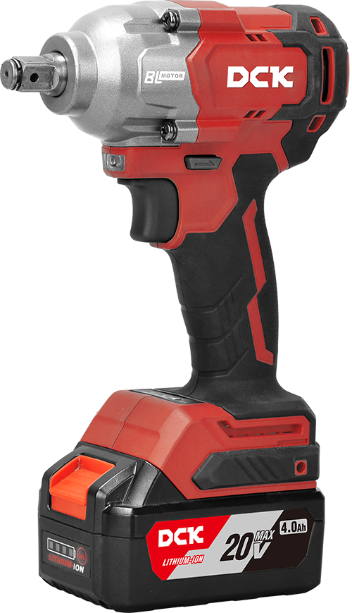 LLAVE DE IMPACTO INALAMBRICA POTENCIA 450W MAX. TORQUE 682Nm TAMAÑO DE PERNO ESTANDAR 12.7mm(1/2 ) PESO 2KG MOTOR BRUSHLESS INCLUYE BATERIA 4Ah*2. MALETIN PLASTICO