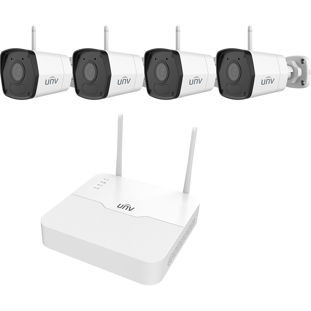 NVR KIT WIFI TIPO DE CÁMARAS BULLET RESOLUCION 2MPX LENTE FIJO 2.8MM CARACTERISTICAS 4 CÁMARAS IP MODELO 2122LB-ABF28WK-G. 1 SATA HDD HASTA 6TB