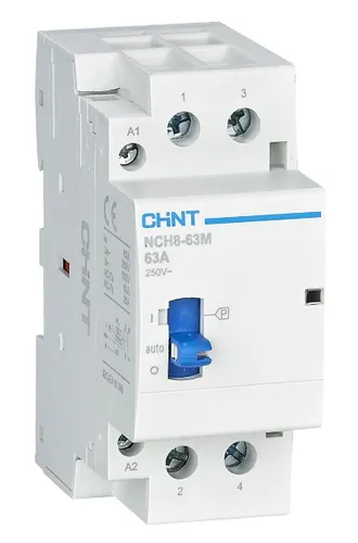 CONTACTOR DE INSTALACIÓN RIEL DIN CHINT NCH8-25M/20 - In:25A 2NA - Man/Rem - Bob: 220-240VCA