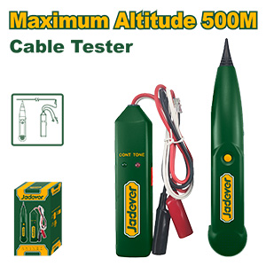 RASTREADOR DE CABLES: INCLUYE 1 TRANSMISOR Y 1 RECEPTOR - ALTITUD MÁXIMA DE RECEPCIÓN: 500M - PROFUNDIDAD DE SEGUIMIENTO (LÍNEA DE BUCLE ÚNICO): HASTA 15CM