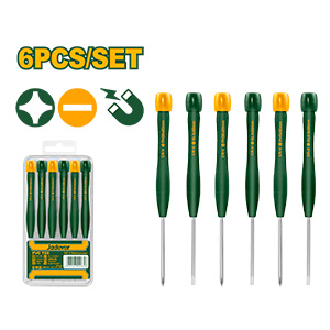 Kit de destornilladores de precisión de 6 piezas - Acero CR-V - Puntas magnéticas - Longitud: 50mm - Planos: SL2.0 - SL2.5 - SL3.0 + Phillips: PH0 - PH00 - PH000