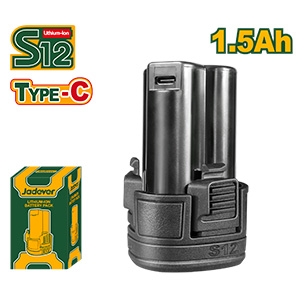 PAQUETE DE BATERÍAS LI-ION DE 1.5 AH - VOLTAJE: 12V - PUERTO DE CARGA: USB TIPO C - BATERÍA APTA PARA HERRAMIENTAS S12
