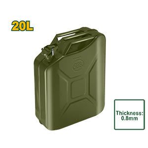 BIDÓN EXTRA CHATO - CAPACIDAD: 20L - TAMAÑO DEL PRODUCTO: 36 X 17 X 47CM - ESPESOR: 0.8MM - ACERO - CERRADURA SEGURA CON PASADOR - APTO PARA COMBUSTIBLES LÍQUIDOS