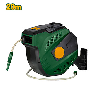 ENROLLADOR AUTOMÁTICO DE MANGUERA DE AGUA - RETRACCIÓN LENTA Y PARADA AUTOMÁTICA - LONGITUD DE LA MANGUERA: 20+2M - TAMAÑO DE LA MANGUERA: 1/2 - PRESIÓN DE TRABAJO: 150 PSI