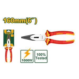 Pinza aislada de punta larga: 160mm(6 ) Max tensión 1000V Mango aislado