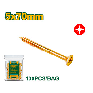 TORNILLO FIX PUNTA AGUJA 5 X 70MM - CABEZA FRESADA - POZIDRIV - 100 UNIDADES POR BOLSA