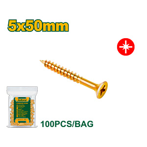 TORNILLO FIX PUNTA AGUJA 5 X 50MM - CABEZA FRESADA - POZIDRIV - 100 UNIDADES POR BOLSA