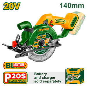SIERRA CIRCULAR INALÁMBRICA 6300 RPM - VOLTAJE:20V - DIAMETRO DE LA HOJA: 140MM (5-1/2'') - CORTE EN BISEL AJUSTABLE: 33MM (45°) Y 50MM (90°) - NO INCLUYE BATERÍA NI CARGADOR