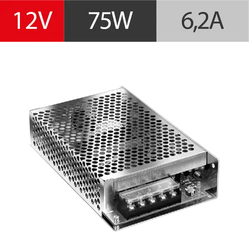 FUENTE POWERSWITCH 12V 6A GAB METALICO IP20