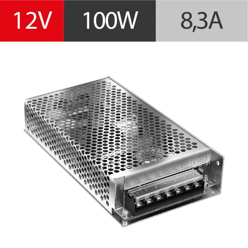 FUENTE POWERSWITCH 100W 12V 8A GAB METALICO IP20