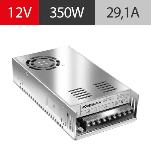 FUENTE POWERSWITCH 12V 29A GAB METALICO IP20