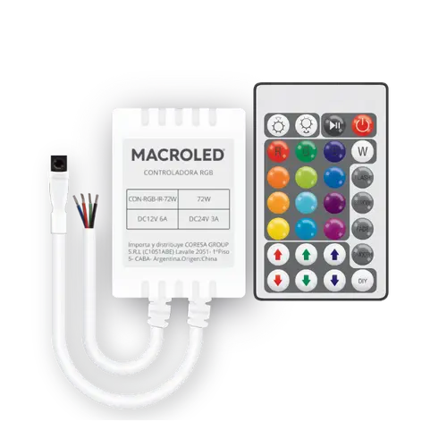 CONTROLADOR RGB INFRARROJO 72W DC-12/24V