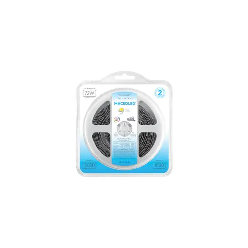 TIRA 5050 MACROLED BCO FRIO IP20 - DC24V - 14,4W - 60 LED, ROLLO 5 METROS