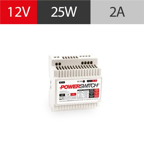 FUENTE RIEL DIN POWERSWITCH GAB. PLASTICO 12V 5A IP20