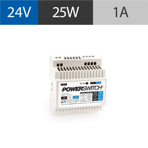 FUENTE RIEL DIN POWERSWITCH GAB. PLASTICO 24V 2.5A IP20