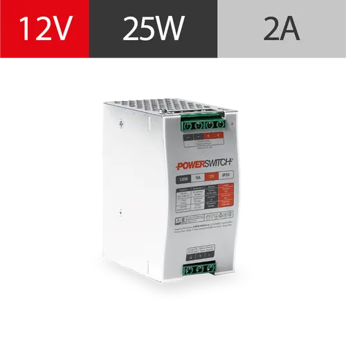 FUENTE RIEL DIN POWERSWITCH GAB. METALICO 12V 10A IP20