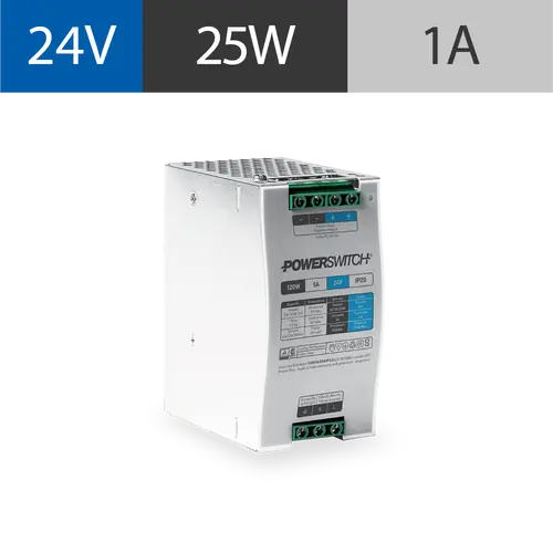 FUENTE RIEL DIN POWERSWITCH GAB. METALICO 24V 5A IP20