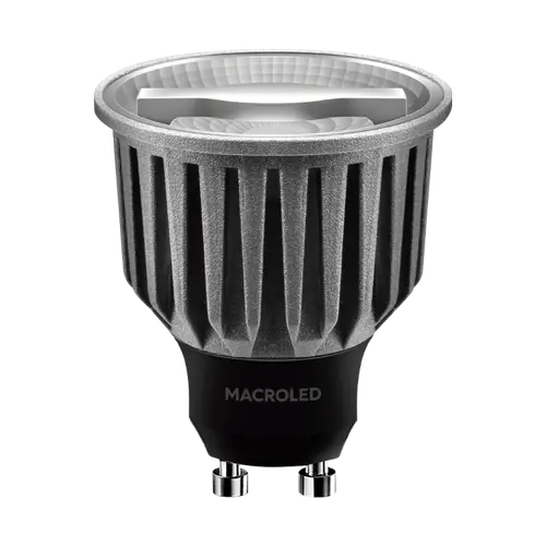 DICROICA MACROLED ALUMINIO GU10 5W TRIAC DIM AC180-260V 24º 2700K