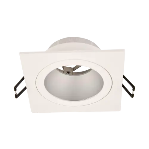 ARTEFACTO DE EMBUTIR CUADRADO ANTIDESLUMBRANTE DICRO X1 FIJO ALUMINIO BLANCO-CROMO