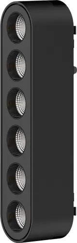 CABEZAL FOCAL NEGRO PARA RIEL MAGNETICO SKYLINE 114MM MACROLED. DC48V. 6W. 2700K. 36°. RA>90