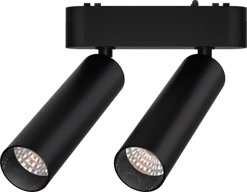 CABEZAL MOVIL DOBLE ANTIDESLUMBRAMIENTO NEGRO PARA RIEL MAGNETICO SKYLINE ø31MM MACROLED. DC48V. 14W. 2700K. 36°. RA>90