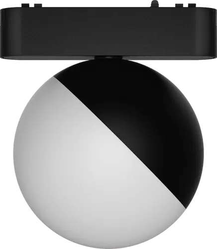 APLIQUE ESFERICO DIFUSO NEGRO SMART PARA RIEL MAGNETICO SKYLINE ø100MM MACROLED. DC48V. 10W. 2000-5000K. 120°. RA>90