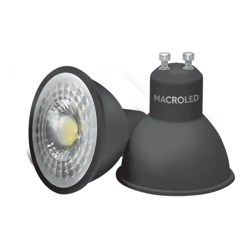 DICRO MACROLED ECO NEGRA 7W AC100-240V FRIO 6000K SPD1500V 38º