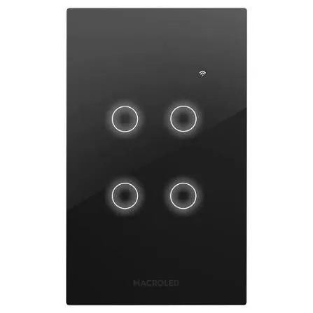 TECLA ROMA SMART NEGRA MACROLED 4 CANALES AC100-240V MAX 7A CON CAPACITOR