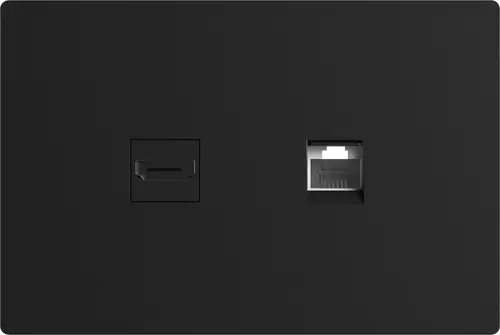 CONECTOR DE RED Y HDMI MONACO NEGRO MACROLED, RJ45 Y HDMI