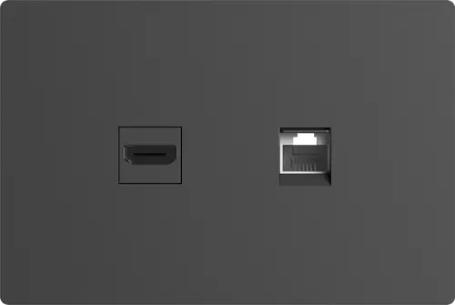 CONECTOR DE RED Y HDMI MONACO GRIS MACROLED, RJ45 Y HDMI