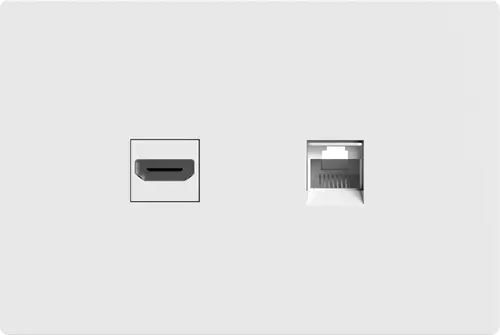 CONECTOR DE RED Y HDMI MONACO BLANCO MACROLED, RJ45 Y HDMI