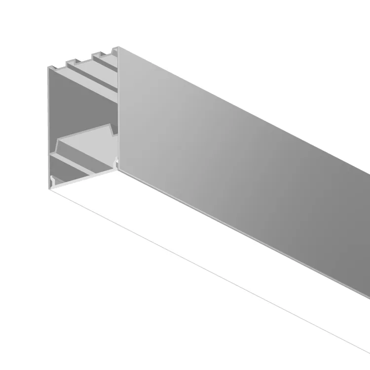 [per-24-2m-n1] Perfil de Aluminio Linear 75x50mm Anodizado. Cover Opal Blanco x2m