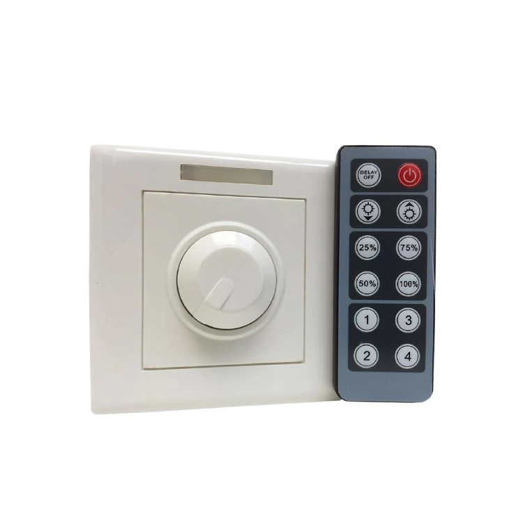 Knob Dimmer monocromático IR y control remoto. 12-24V 96-192W 8A