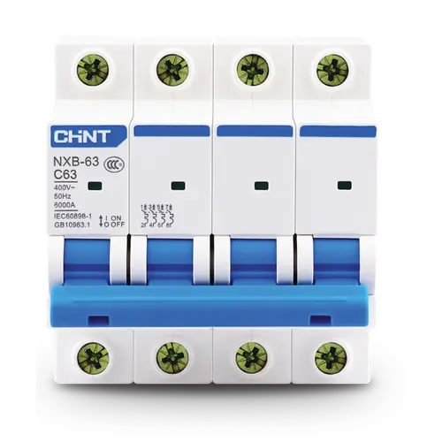Térmica CHINT NXB-63. In:10A. Icn:6kA. Curva C. 4-polos