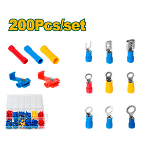 KIT DE TERMINALES DE 200 PIEZAS - PP + ALEACIÓN DE ZINC - 878101, 878100, BV2, BV5.5, BV1.25, MDD2-250, FDD2-250, RV1.25-4S, RV2-5S, RV2-6, RV5.5-3.5, RV5.5-5, SV2-4S