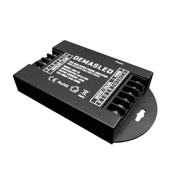 [con-42] Amplificador High Speed RGB PWM, DC 12-24V 288-576W 24A