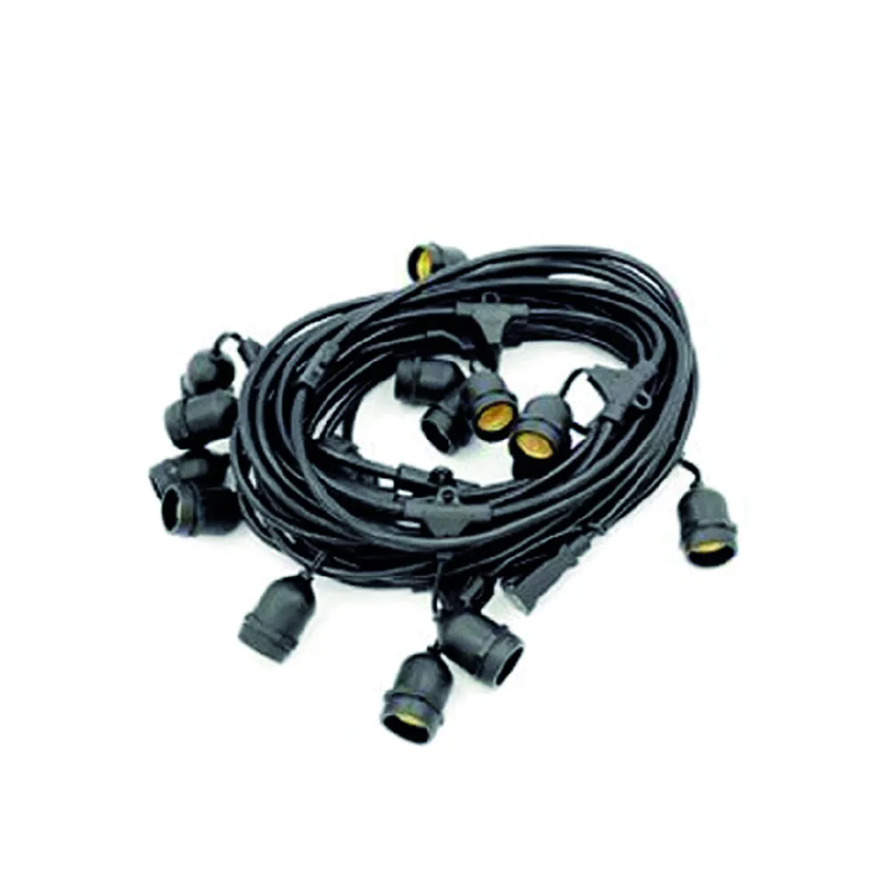GUIRNALDA NEGRA 5Mts X 8 PORTALAMPARAS E27