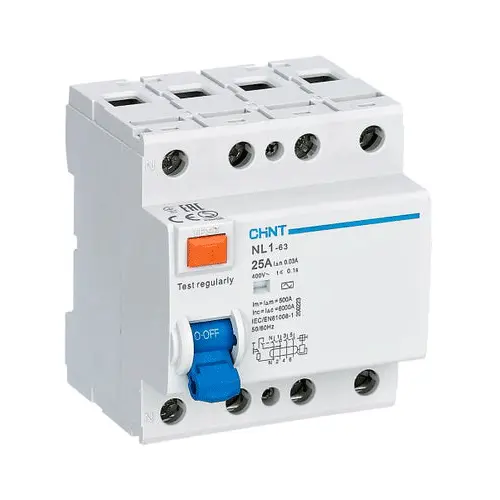 DISYUNTOR TETRAPOLAR SUPERINMUNIZADO CHINT 25A - 30mA - Clase A - 6kA