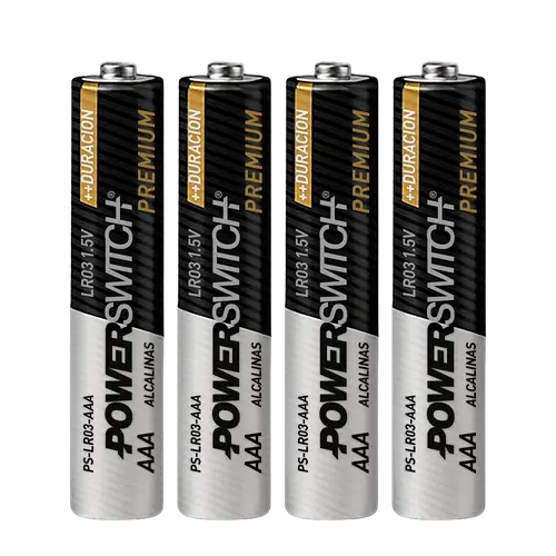 PILAS ALCALINAS AAA POWERSWITCH, BLISTER DE 4 PILAS, 1.5V, 1200mAh