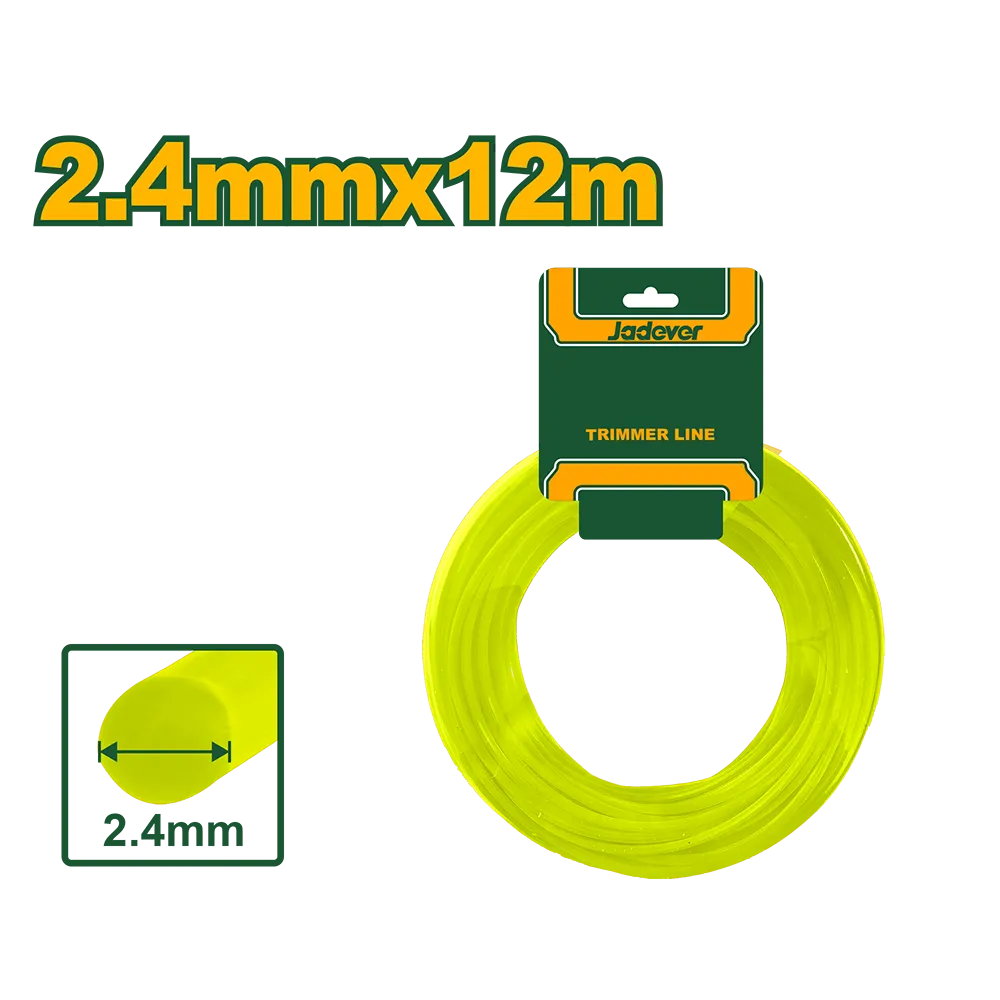 Hilo de nylon circular para corta cesped - tamaño: 2,4mm - longitud: 12m