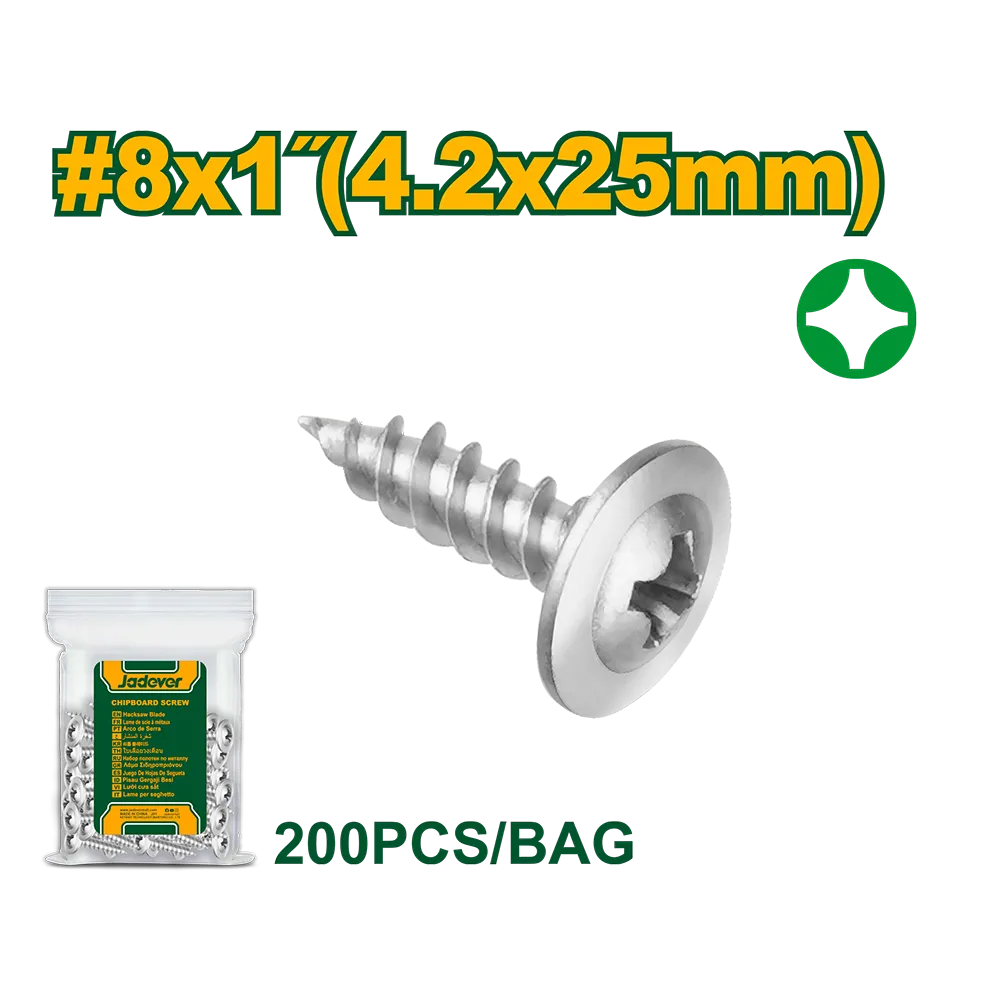 Tornillo punta aguja - phillips - tamaño: #8 x 1" (4.2 x 25mm) - acero al carbono de alta calidad
