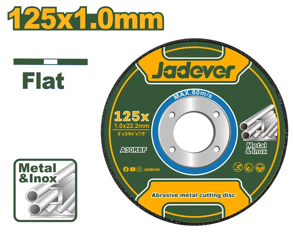[JDAC1351] 125 mm (5 ") * 1,0 mm (3/64 ") * 22,2 mm (7/8") centro plano disco de corte para metal e inox rpm: 12200r/min