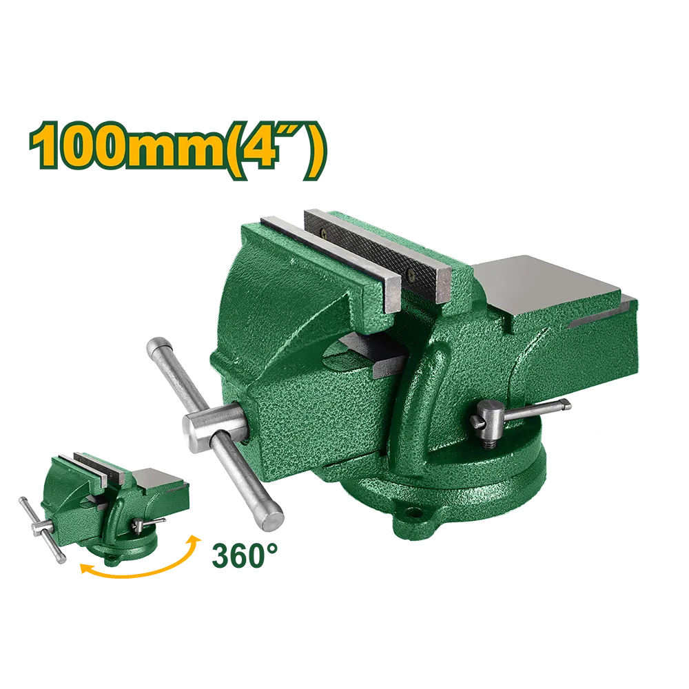 Morsa de banco - tamaño de la base giratoria: 4" - peso: 5,5kg - cuerpo de hierro fundido - con yunque