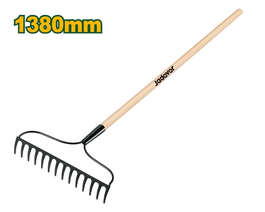 Rastrillo de grava, cantidad de dientes 14t, longitud 1380mm, grosor del rastrillo 3mm, material acero al carbono