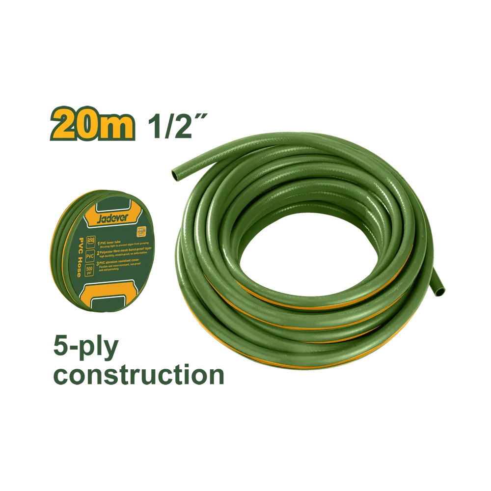 MANGUERA DE PVC DE 1/2" - 20MX1/2" CONSTRUCCIÓN DE 5 CAPAS ESPESOR: 1,7 MM