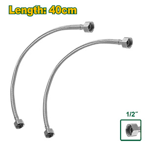 Manguera flexible de tornillo de doble extremo - acero inoxidable 301 - 40cm - 2 piezas/bolsa