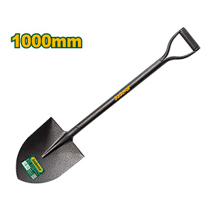 Pala de punta redonda de cuerpo metálica - cabeza de acero al carbono - mango en d - longitud: 1000mm - ancho de cabeza: 225mm - longitud de cabeza: 295mm
