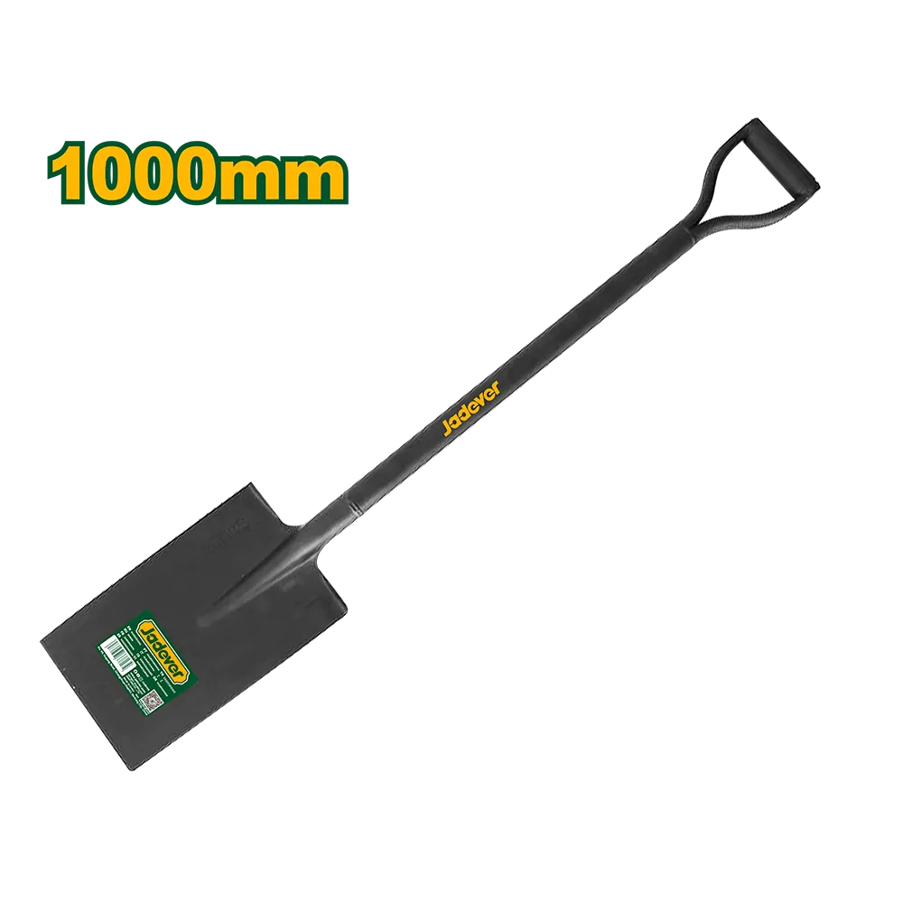Pala de punta totalmente metálica - cabeza de acero al carbono - mango en d - longitud: 1000mm - ancho de cabeza: 190mm - longitud de cabeza: 300mm